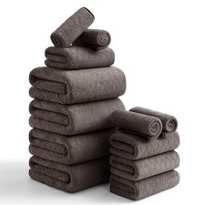 Luxury Bath Towels Set - 12 Piece 4 Large Bath Towels,4 Hand Towels,4 Washcl...