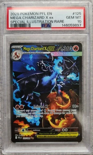Pokémon Mega Charizard X ex 125/094 Phantasmal Flames PSA 10 Rare Holo 2025 EN