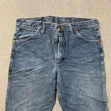 Wrangler Jeans Mens 31x36 Blue Denim Faded Western Rodeo Cowboy Cut 13MWZ Adult