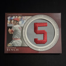 Topps 2012 Johnny Bench Cincinnati Reds Retired Number Patch Memorabilia RN-JB