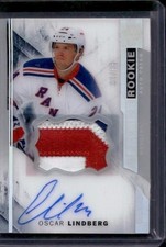 2015-16 UD Premier #102 Oscar Lindberg Base - Silver Spectrum Autograph #/65