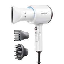 Wavytalk Hair Dryer, Blown Away Ionic Matte White (Comb+diffuser+nozzle) 