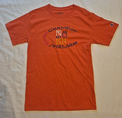 #ad champion small mens ornage tshirt $9.95