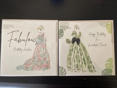 Lot Of 2, Five Dollar Shake Greeting Card Unique Jeweled/ Gems - Birthday Cards
