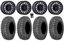 Fuel Rincon Bdlk 15" Wheels Bk 33" Parallax Tires Polaris RZR