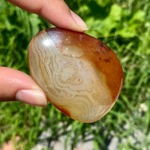 51G Natural Polished Silk Banded Lace Agate Crystal Madagascar - Picture 6 of 12