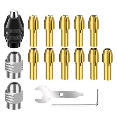 16PCS Drill Chuck Collet Set for Dremel perfect for light-duty accessories