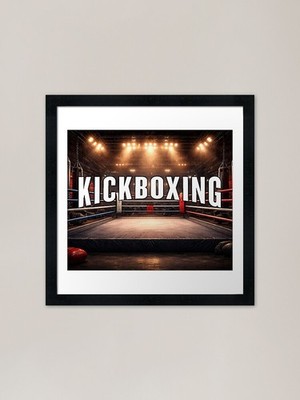 Relentless Kickboxing Fighter Spiri gerahmtes Wandbild Poster Leinwanddruck Bild