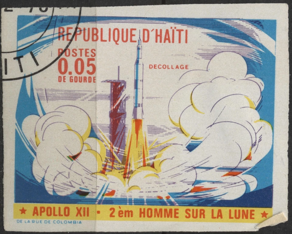 Haiti 1970 #639x~639Ox 5c-1.50g, Space Exploration, imperf, used - Image 2 of 4