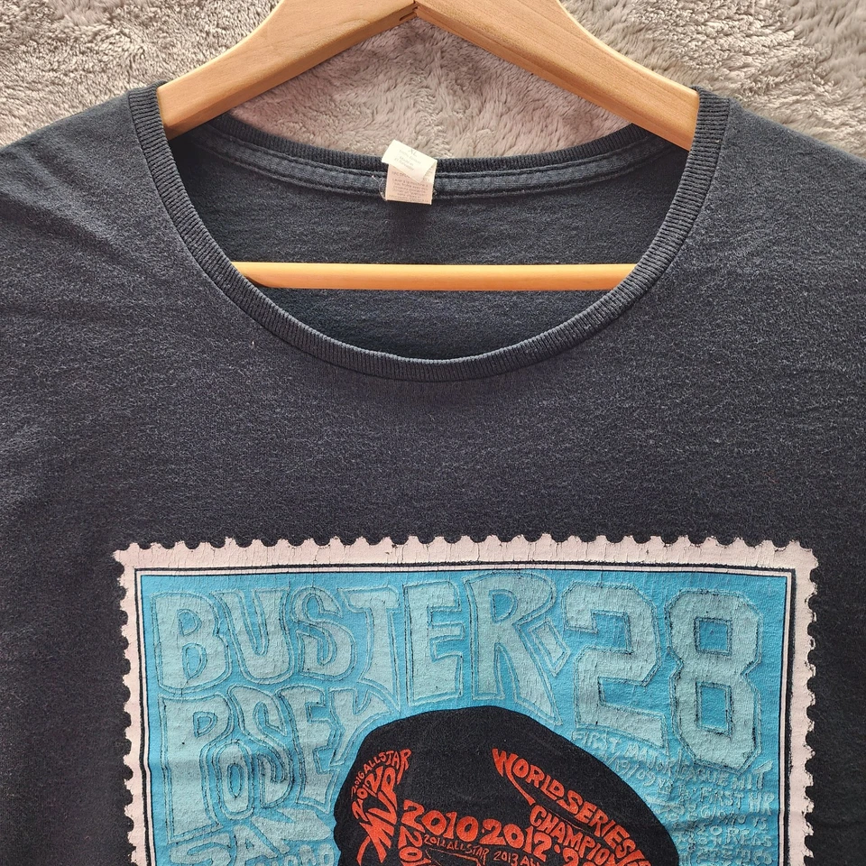 Camiseta Buster Posey 28 San Francisco Giants Tribute XL Negra Manga eBay Gráfico Foto 4 de 4