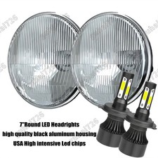 100w Dot 7 Round Led Headlight Drl Hilo H4 1964-1976 Fit Dodge Dart D100