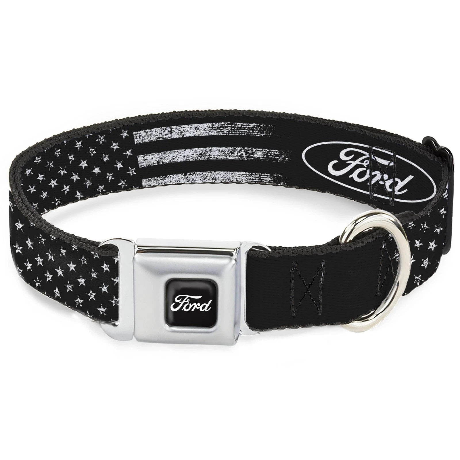 Ford Pet Collar, Dog Collar Metal Seatbelt Buckle, Ford Oval America (US IMPORT)