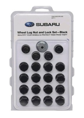 Genuine Subaru Wheel Lug Nut & Lock set BLACK B321SFL030 OEM All Models Aluminum