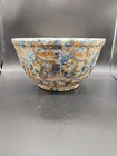 Very Nice Antique Red Wing Spongeware 6 Panel Mixing Bowl Crock 9 1/4" dia