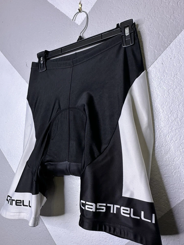 Pantalones Cortos de Ciclismo Castelli Blanco y Negro Acolchados Para Hombre XL Rendimiento Ciclismo LEER Foto 4 de 4