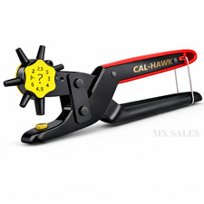 CAL-HAWK Revolving Punch Pliers 6 Size Hole Punch Leather Plastic Rubber 2 4.5mm