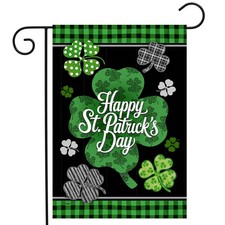 Scattered Shamrocks Garden Flag Happy St.Patrick's Day Garden Flag 12x18 inch