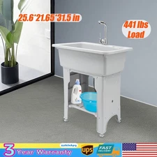 Laundry Sink Spacious Utility Sink Utility Sink with Storage Shelf Slop Sink