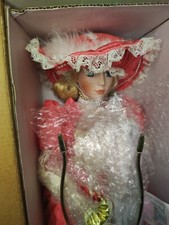 Vintage Porcelain Doll Illuminated Victorian Southern Bell Table Lamp Pink/Peach