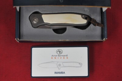 Arno Bernard IMamba 8201 Mirror RWL34 Blade Titanium w/Warthog Tusk Inlay Handle