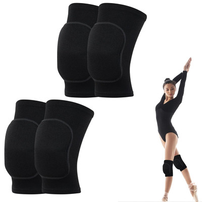 2 Paare Knieschoner Volleyball Schwarz Knieschoner Tanzen Weiches Knee Pads für 