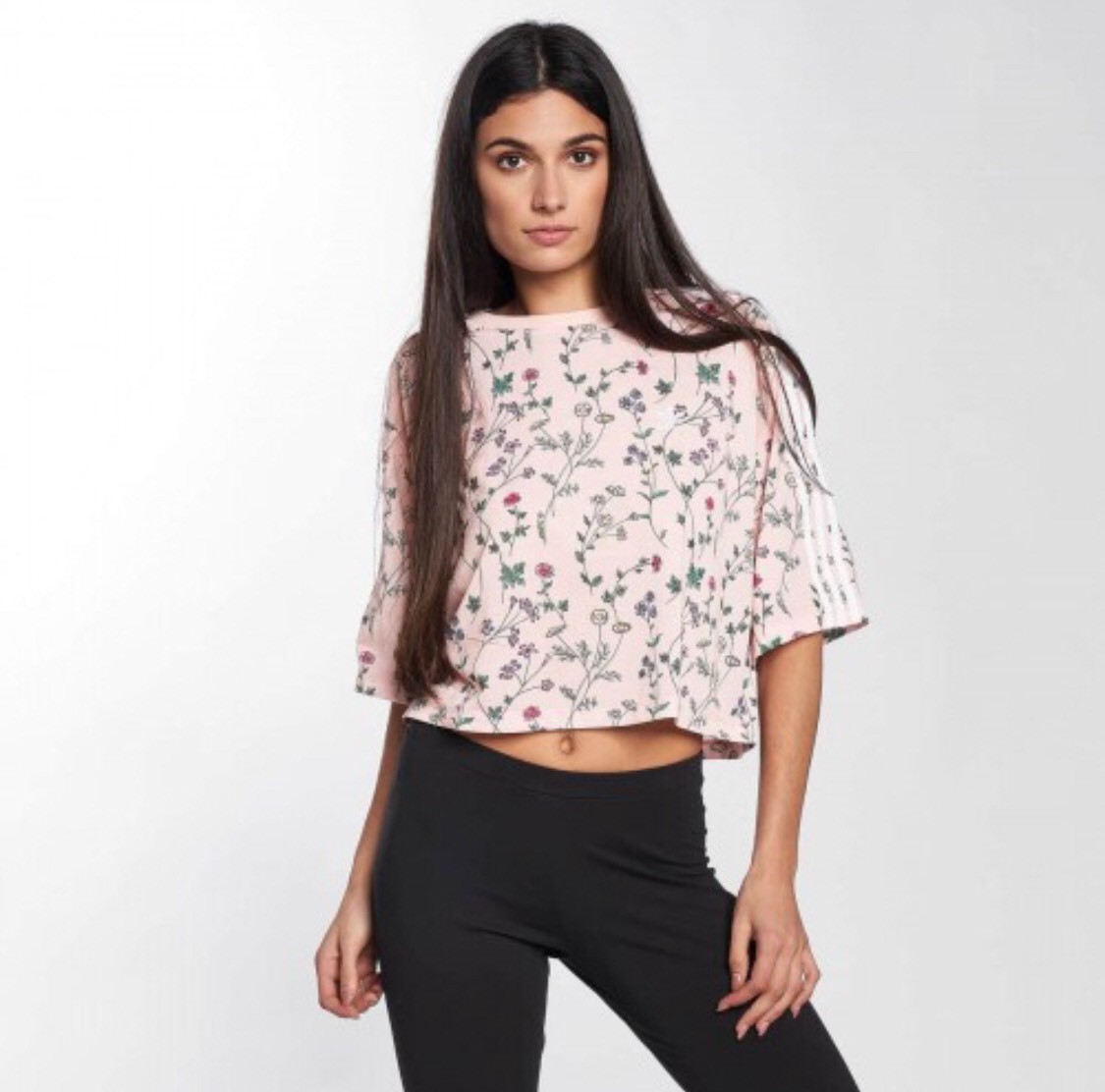 adidas floral crop top