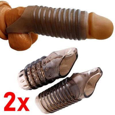 2pcs Männlicher Hodensack Squeeze Ring Cage Hoden Stretcher Enhancer Delay