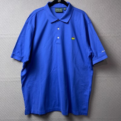 Masters Polo Shirt Mens XL Blue Augusta National Golf Collection two ply Vintage