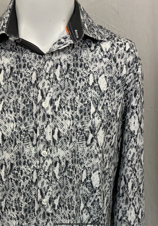 Camisa de vestir Tallia 14.5 32/33 negra blanca polielástica YGI Y1-140 Foto 3 de 4