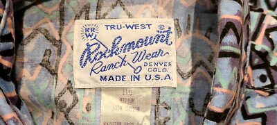 Vtg 80's Tru-West Rockmount Ranch Wear Shirt Made In USA Pearl