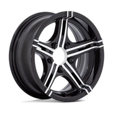 14x6 -6 Helo HE827 Pace 5x4.5 Gloss Black Machined Wheels (Set of 4)
