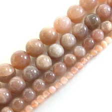 Natural Peach Moonstone Round Loose Beads 15" strands 4mm 6mm 8mm 10mm 12mm