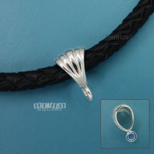 Large Solid Sterling Silver Shell Pendant Bail Connector w/Open Loop 33383