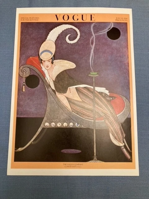 Vintage Lot Antique Vogue Magazine Cover Original Art Deco Art Print 1908-1924 - Image 4 of 4