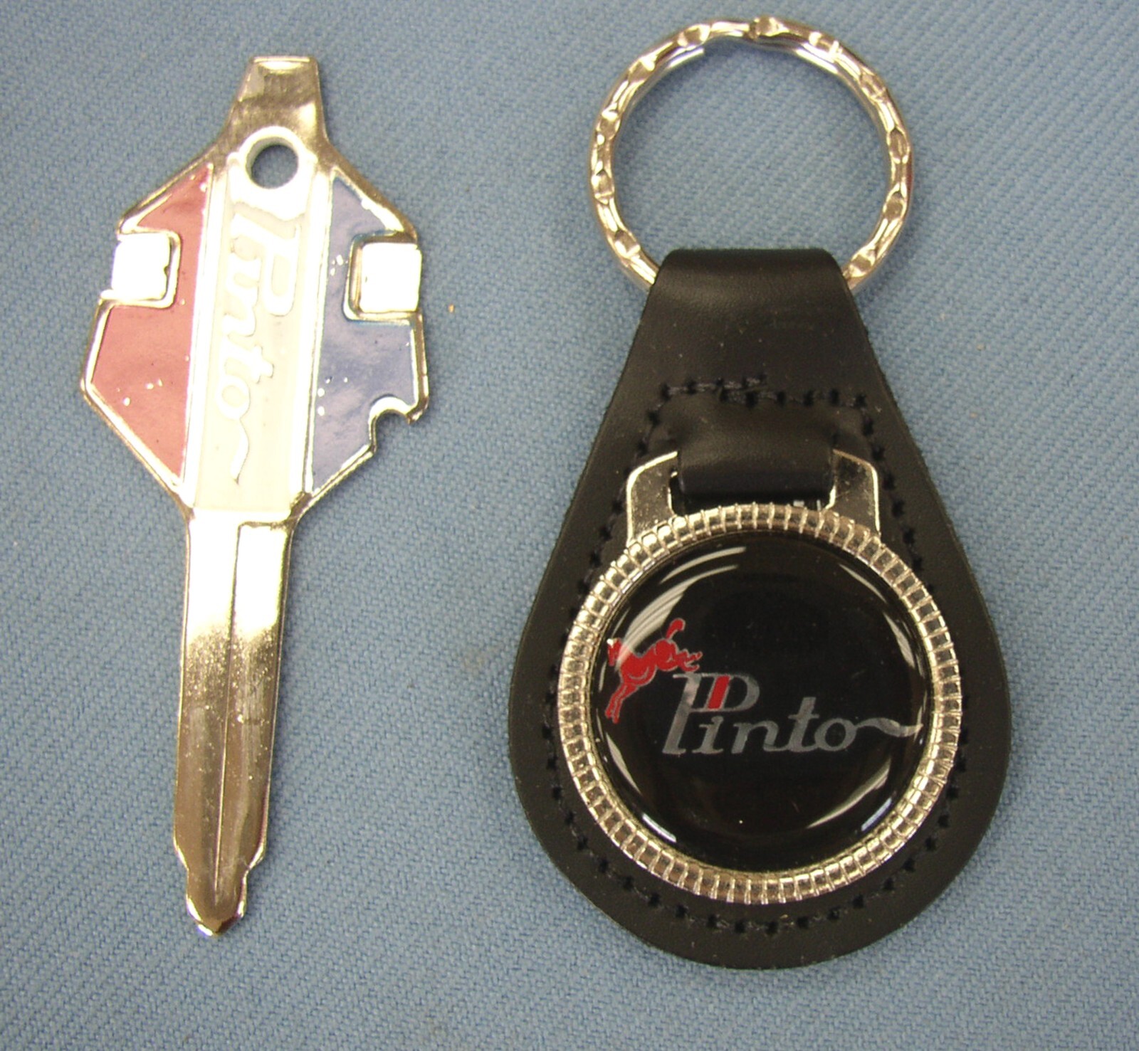 Vintage Ford PINTO Black Key Ring & Factory Pinto Fix It Tool Key Fob Set NOS