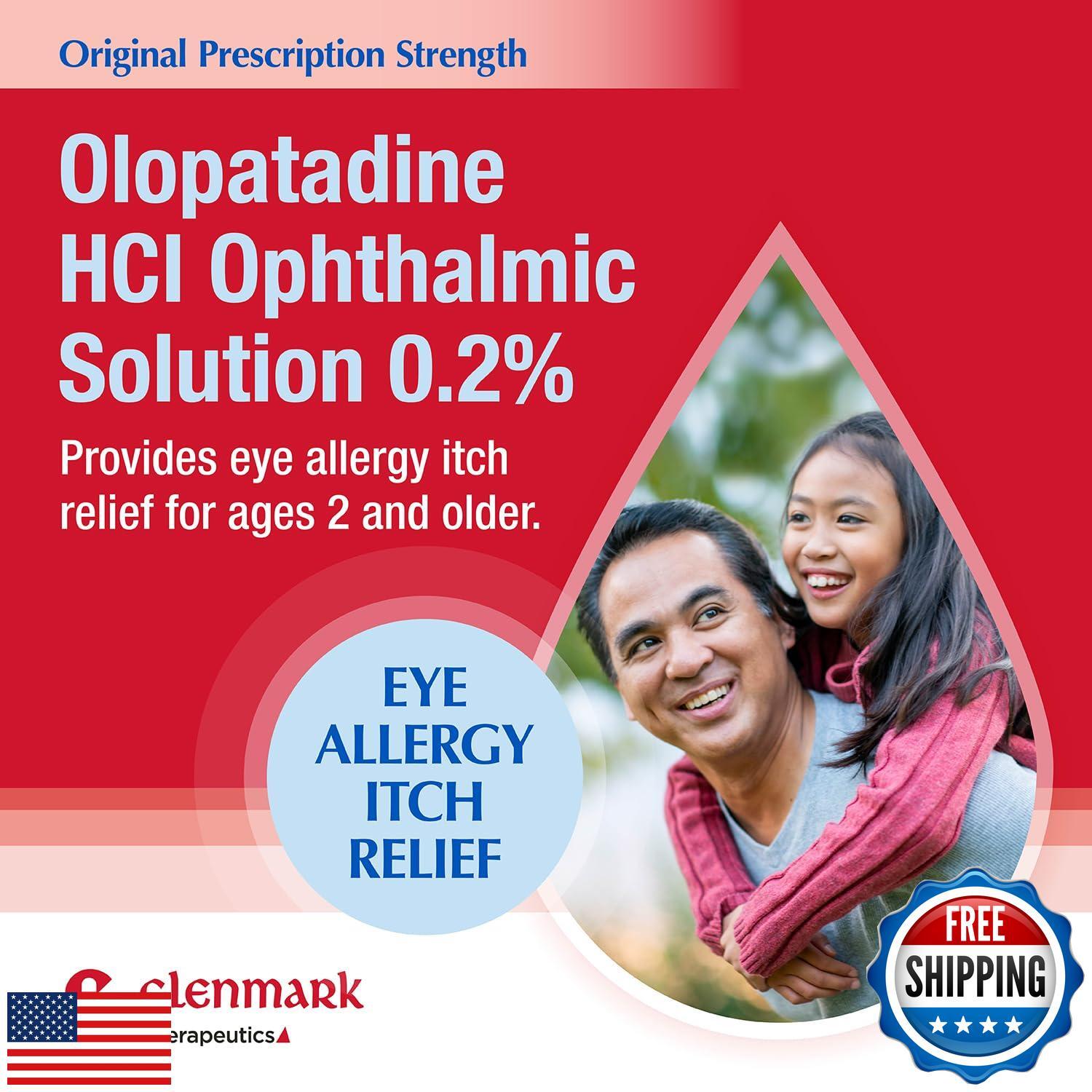 Glenmark Therapeutics Once Daily Olopatadine Eye Drops for Allergies, Redness