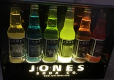 Jones Soda Co. Light up Lighted Display Store Fixture with Bottles Collectible