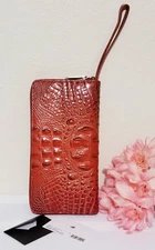 BRAHMIN SKYLER LAVA (Red) MELBOURNE Genuine LEATHER CLUTCH/ WRISTLET/ WALLET