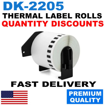 DK-2205 Continuous Paper Label Roll Replacement 2.4'' X 100 Ft for Brother QL-700