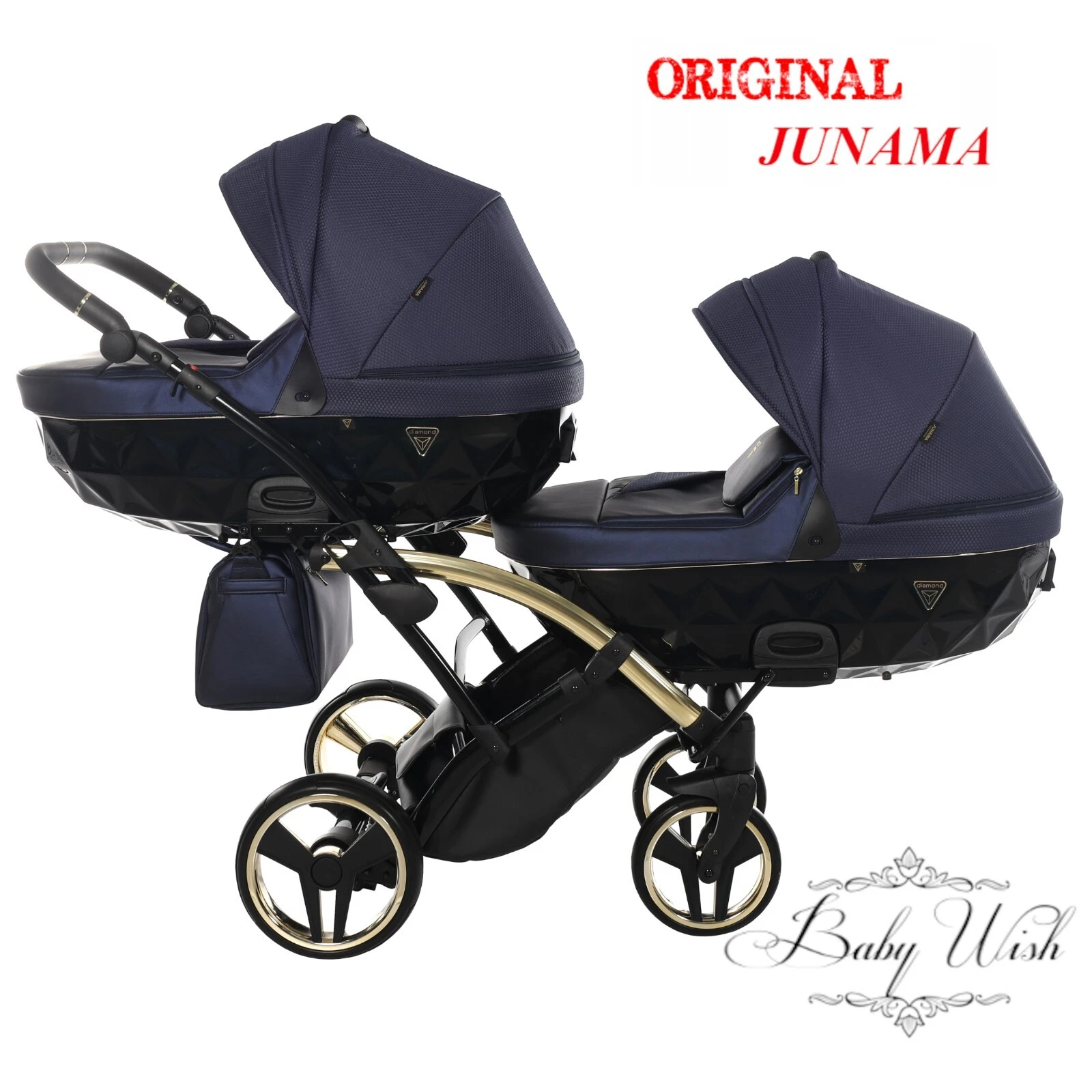 JUNAMA SAPHIRE DUO SLIM V2 BUGGY STROLLER TWIN PRAM CARRYCOT PUSHCHAIR 2in1