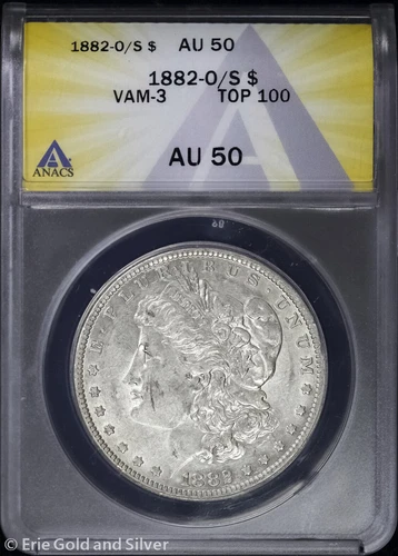 1882-O/S $1 Morgan Silver Dollar ANACS AU 50 | VAM-3 TOP 100 Strong