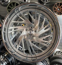 24x1024x9 Staggered Set Of 4 Wheels Brushed Asanti With Tires