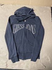 Guess Sweater Women  s Size Small Full Zip Spellout 00s light faded Sweatshirt