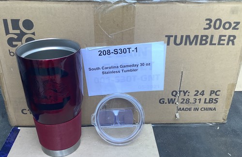 south carolina gamecocks 30oz stainless steel tumbler W/ Lids New Case Of 24,