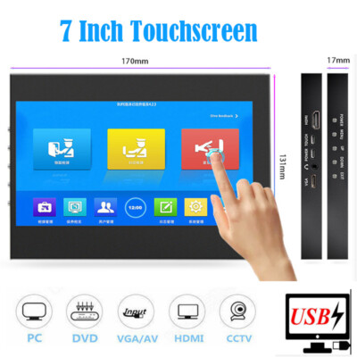 7'' Portable Touch Screen Monitor USB Screen HDMI VGA Monitor for Raspberry Pi