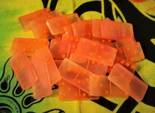 Glow in the Dark Double Six Dominoes - Orange & Pink - orange pips