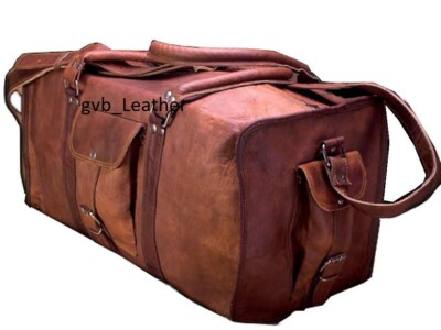 Leder Ziege Hide Carry Seesack Weekender Urlaub Reisegepäck Reisetasche