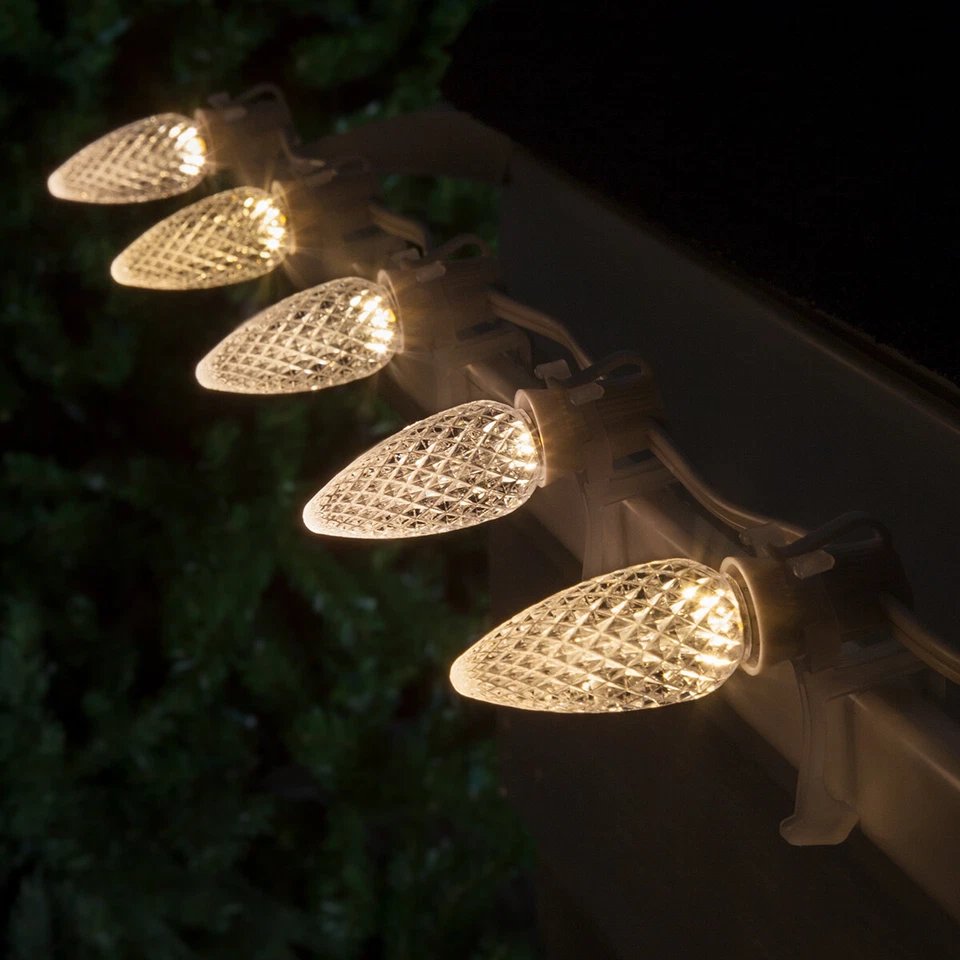 OptiCore C9 Commercial LED Shatterproof Christmas Lights, White Wire 25ft - Image 2 of 4