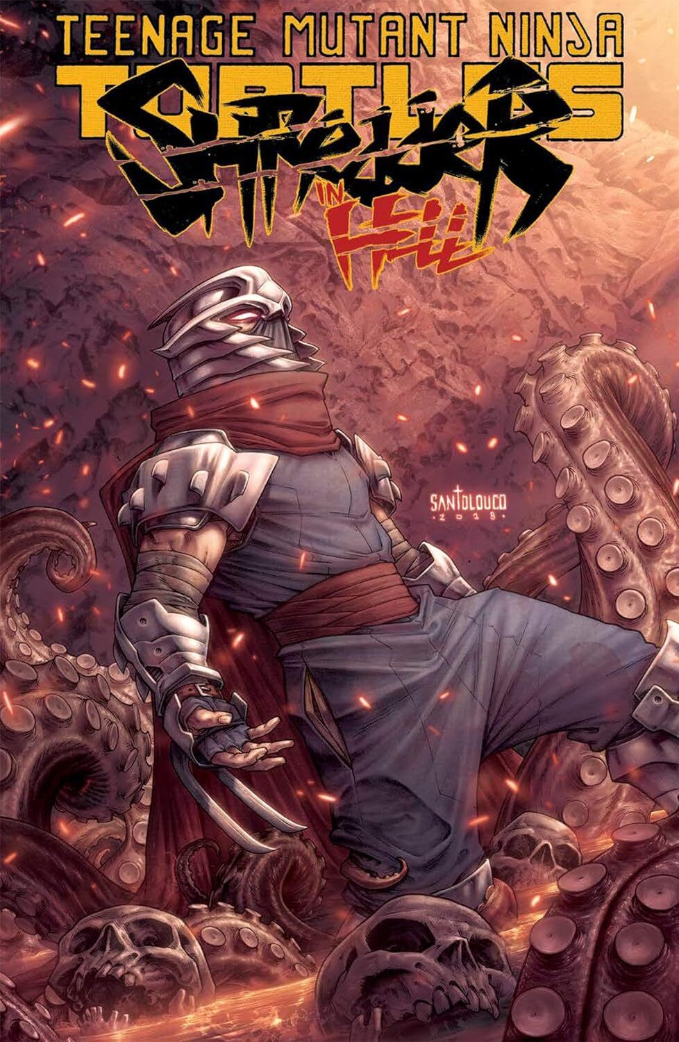 Teenage Mutant Ninja Turtles BST AXN Shredder in Hell Comic Book + Action Figure
