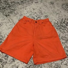Vtg Jean Shorts High Waist Made in USA mom shorts Orange Womens Sz 12